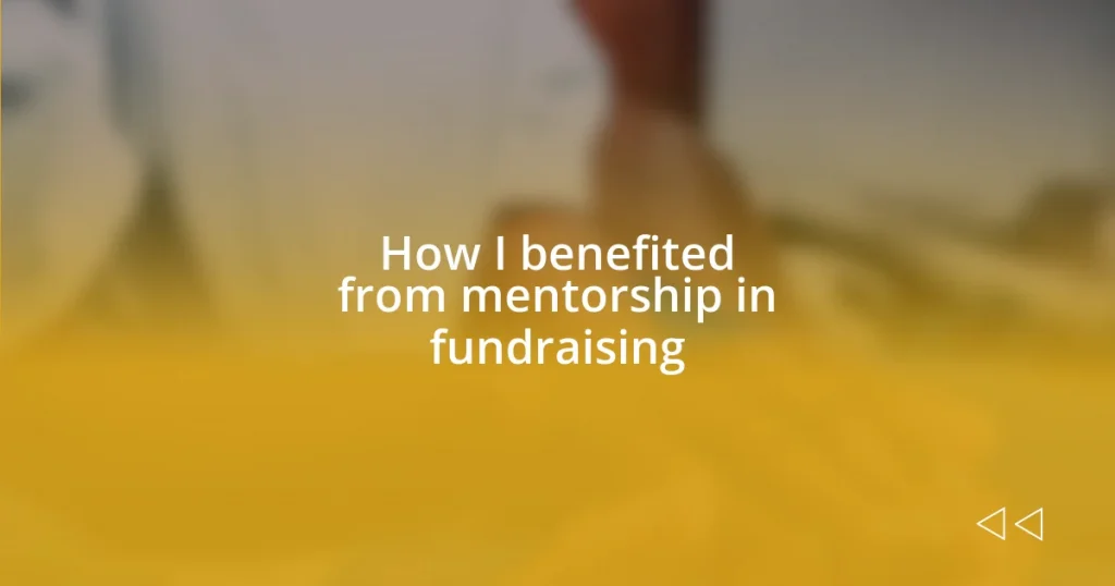 How I benefited from mentorship in fundraising