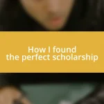 How I found the perfect scholarship