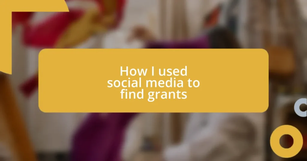 How I used social media to find grants