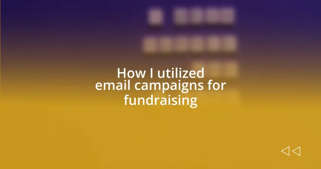 How I utilized email campaigns for fundraising