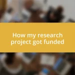 How my research project got funded