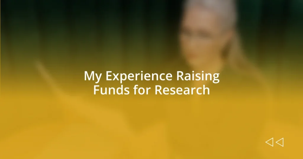 My Experience Raising Funds for Research