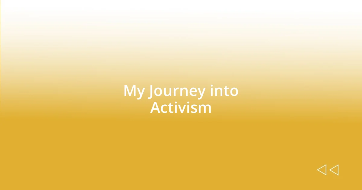 My Journey into Activism