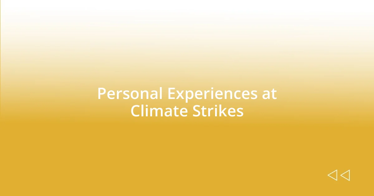 Personal Experiences at Climate Strikes